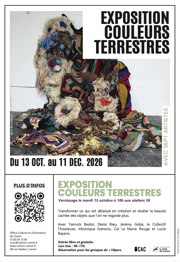 Couleurs terrestres Exposition Cenon 13/10-11/12 2026